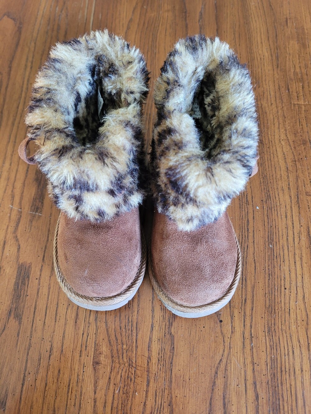 Mukalu Kids Faux Fur Trim Brown Winter Boots